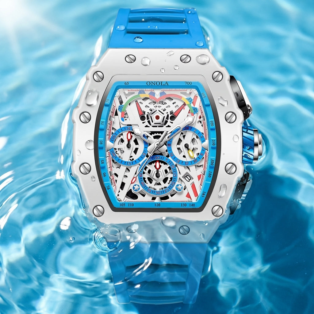 Pickleball Chronograph Watch  Anti Sweat Silicone Strap