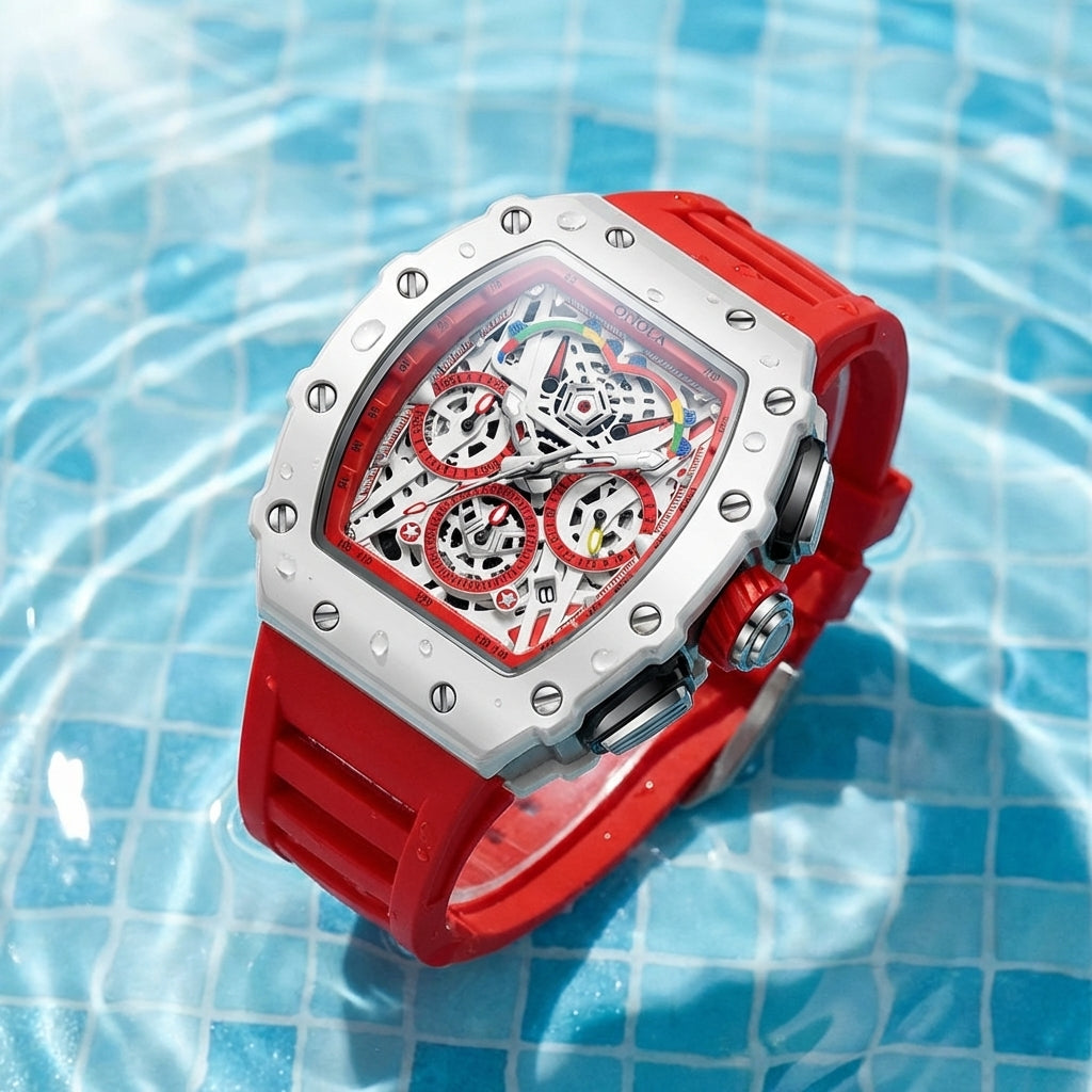 Pickleball Chronograph Watch  Anti Sweat Silicone Strap