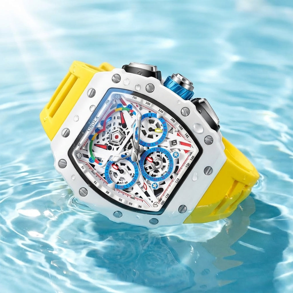 Pickleball Chronograph Watch  Anti Sweat Silicone Strap