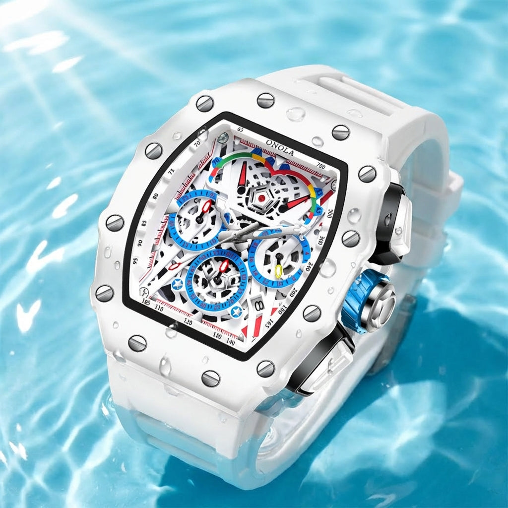 Pickleball Chronograph Watch  Anti Sweat Silicone Strap
