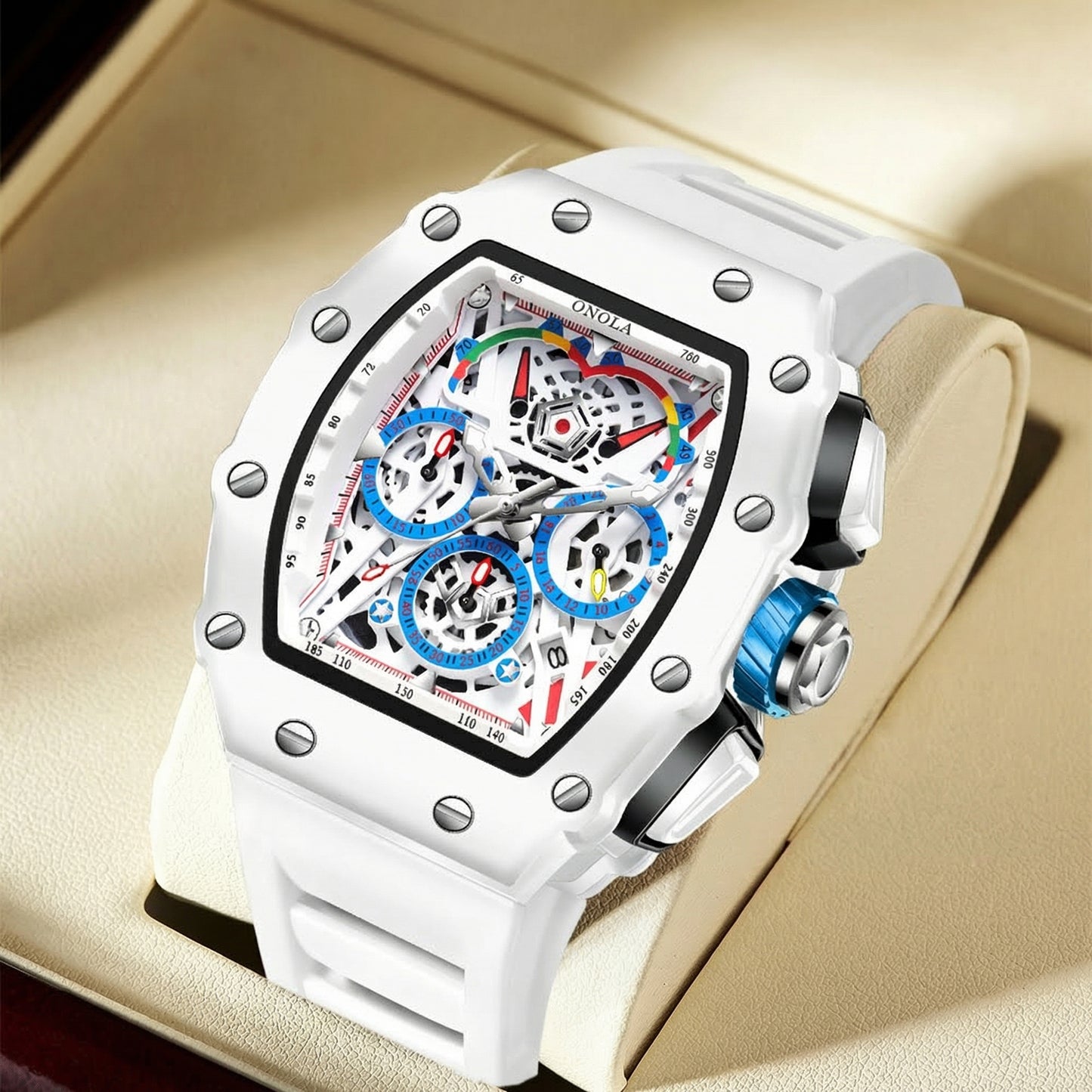 Pickleball Chronograph Watch  Anti Sweat Silicone Strap